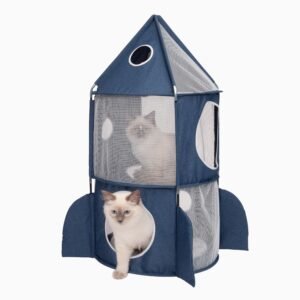 Rocket Cat Tower – Blue Finish