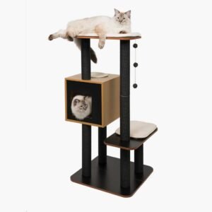 High Base Cat Tower – Black Finish