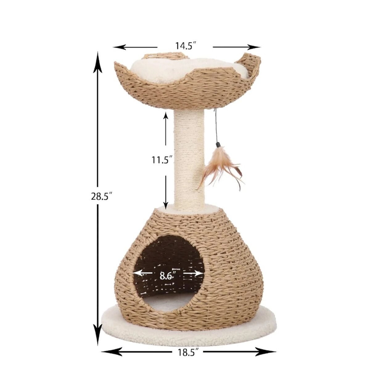 Walk Up Natural Aesthetic, Handwoven Cat Tree - Image 4