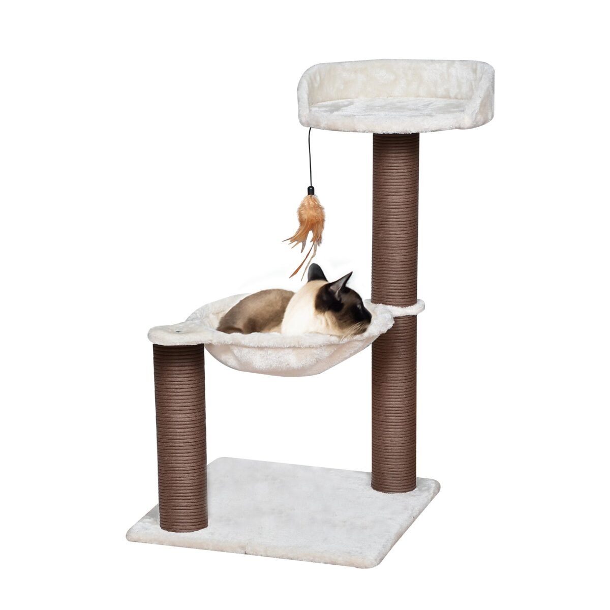 Nirvana Cat Tree with Cat Hammock and Feather Toy - Image 1