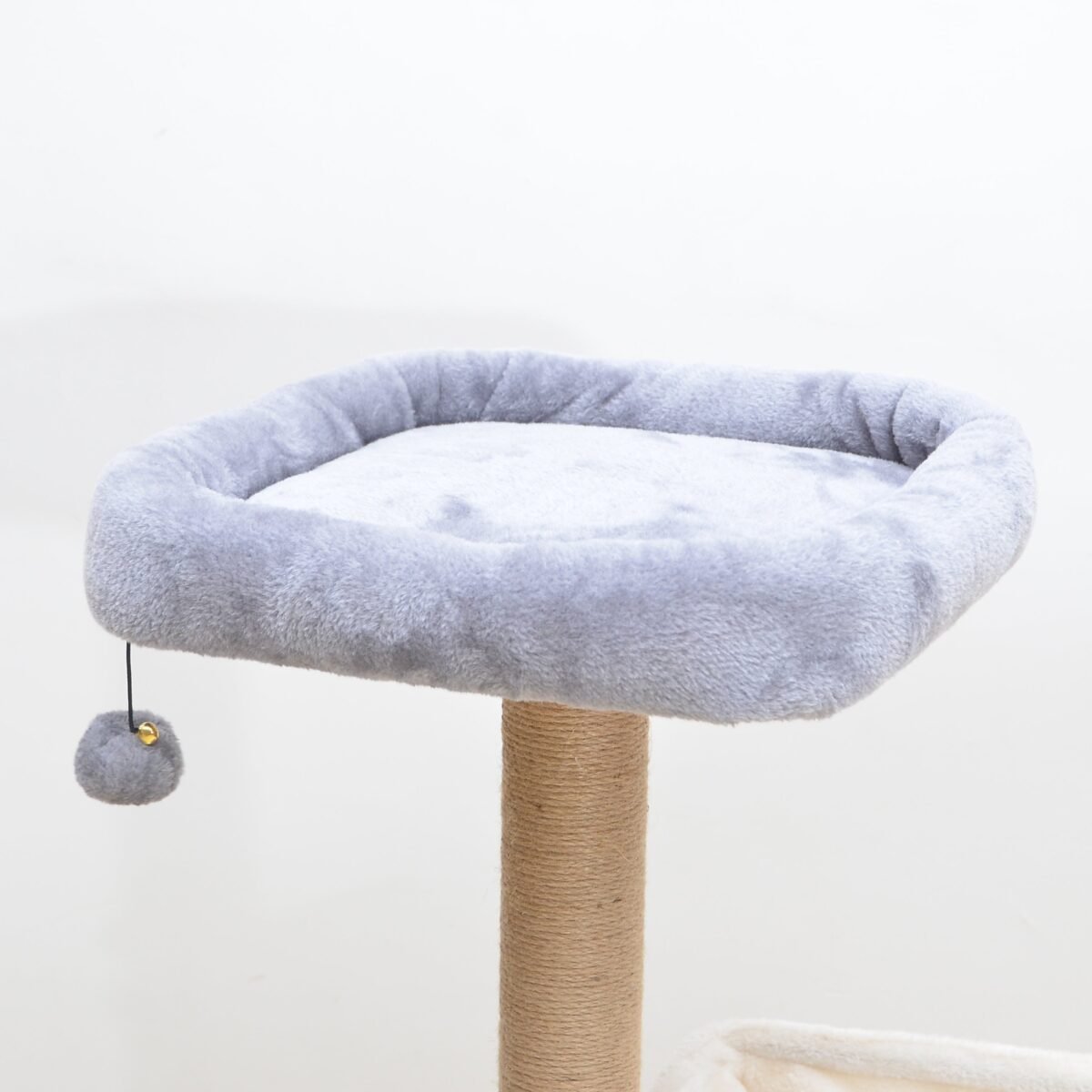 Oak 3-Level Cat Tree with Hammock, Perch, and Toy - Image 3