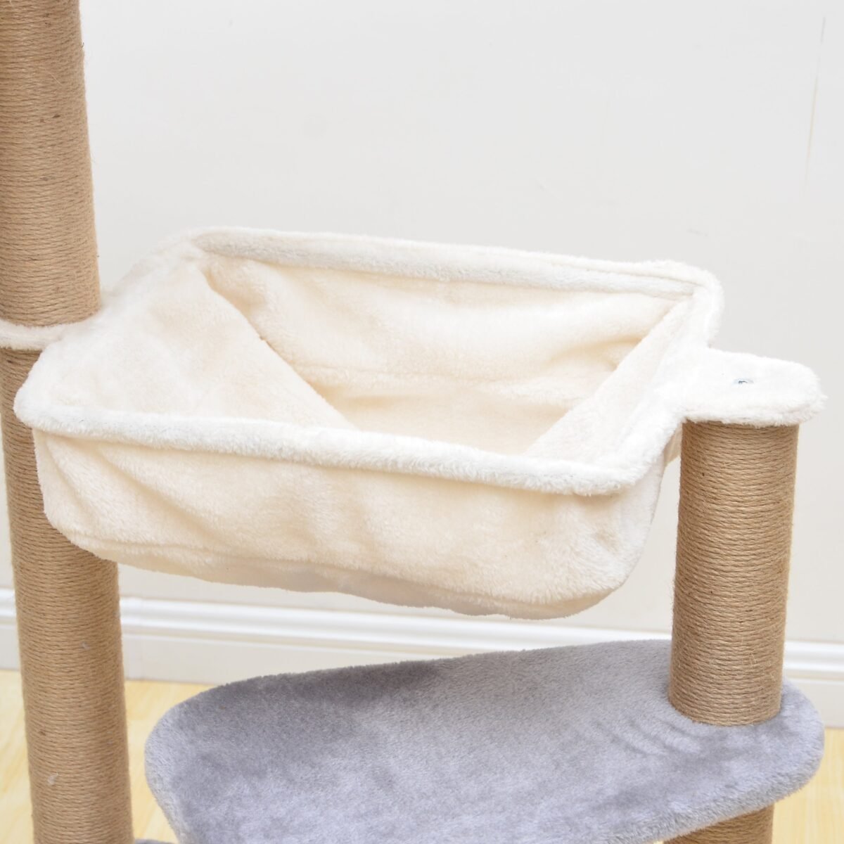 Oak 3-Level Cat Tree with Hammock, Perch, and Toy - Image 6
