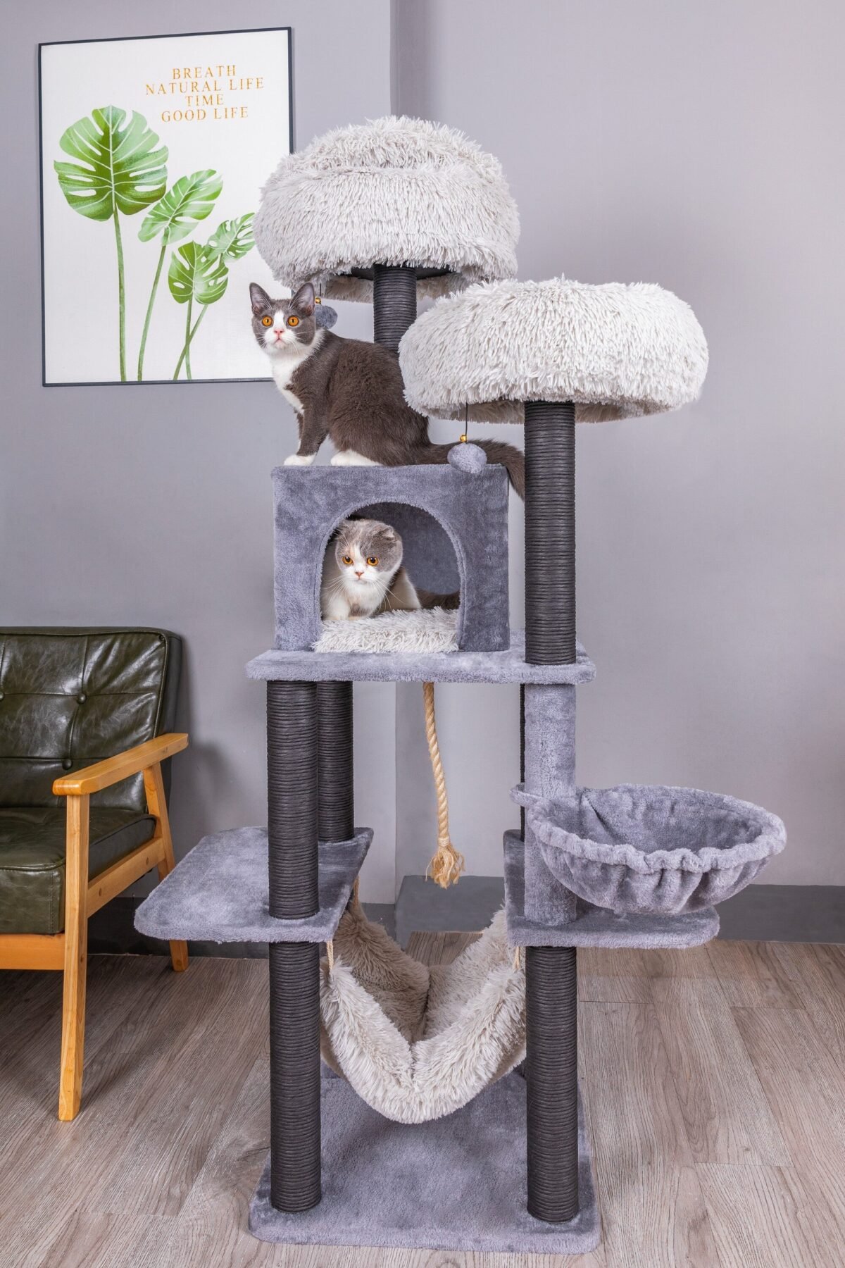 Bradbury 7 Level Gray Cat Tree - Image 3