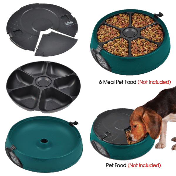 Popamazing 6 Days Cat + Dog + Rabbit Meal Automatic Pet Feeder Auto Dispenser