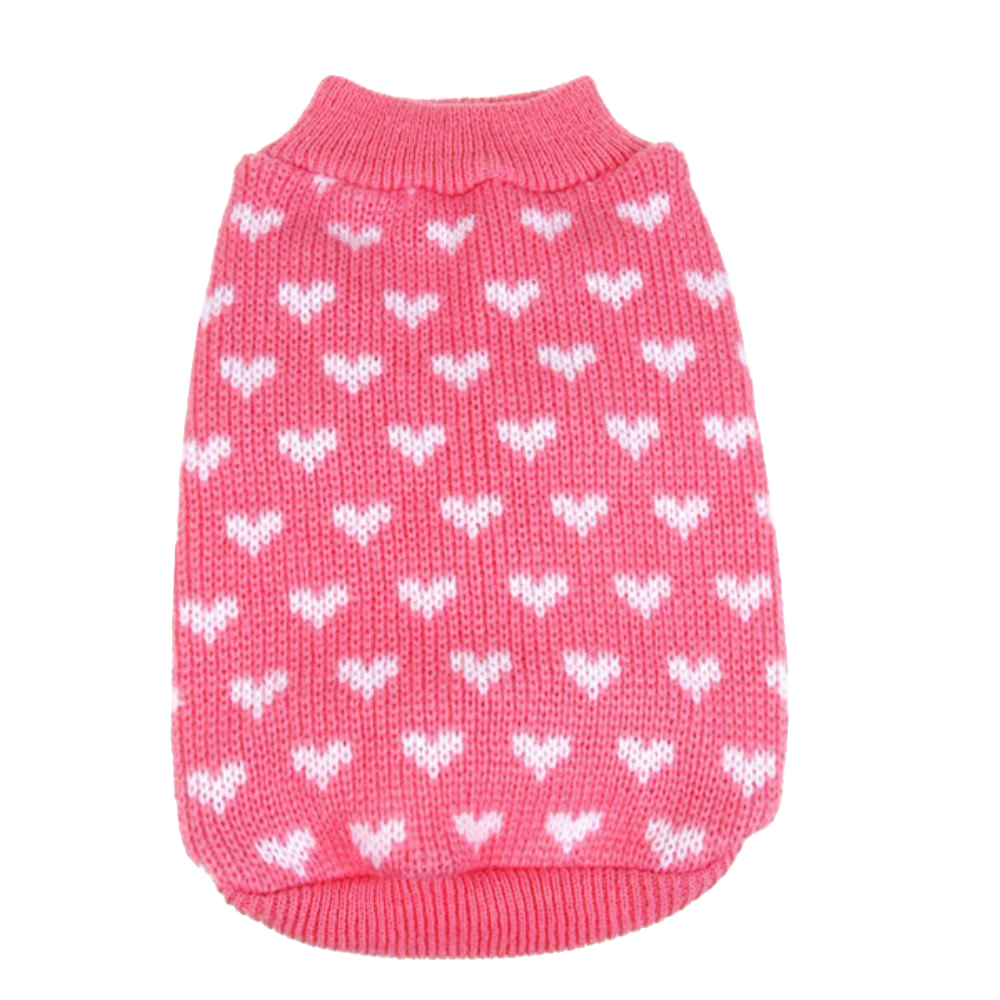 Silvercell Pets Puppy Dogs Clothes Jacket Little Heart Knit Sweater Coat - Image 2
