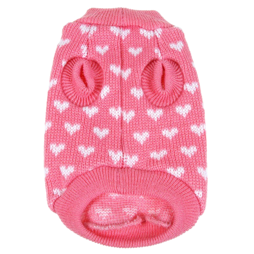 Silvercell Pets Puppy Dogs Clothes Jacket Little Heart Knit Sweater Coat - Image 3
